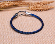 Nautical Rope Bracelet for Men – Navy Nylon with Stainless Steel