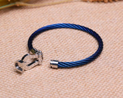 Nautical Rope Bracelet for Men – Navy Nylon with Stainless Steel