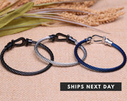 Nautical Rope Bracelet for Men – Navy Nylon with Stainless Steel