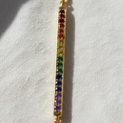 14K Gold Rainbow Bar Bracelet, Diamond Tennis Bracelet For Women, Lab Made Diamond Bracelet, Gift for Mother/Wife,Birthday Gifts