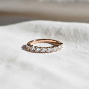 Lab Grown Diamond Half Eternity Ring: 14k Gold Marquise Stacking Band, Marquise Wedding Band, Shared Prong Band, Dainty Jewelry Gift