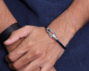 Nautical Rope Bracelet for Men – Navy Nylon with Stainless Steel