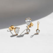Pear Lab Diamond Jacket Earring/ Three Prong Diamond Jacket Earring/ Jacket earring only / Single or Pair Jacket Earring/ Anniversary gift