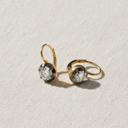 Antique Russian Old Mine Moissanite Drop Dangle Earrings in 14kt Two-Tone Gold Over