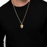 14K Gold St Michael Medallion Necklace with Lab Grown Diamonds,Catholic Pendant, Religious Gift for Men, Shield Jewelry, Protective Necklace