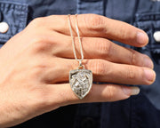 14K Gold Diamond Michael Archangel Pendant Necklace: Religious Jewelry