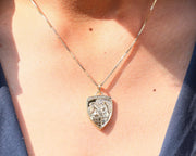 14K Gold Diamond Michael Archangel Pendant Necklace: Religious Jewelry