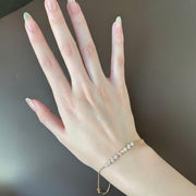 Dainty Multi Shape Lab Grown Diamond Bracelet For Women, 10k 14k Gold Lab created  Emerald, Round, Pear, Marquise Diamond Bracelet