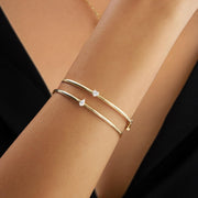 14K Gold Minimalist Bracelet, Pear Shape Solitaire Bangle, Diamond Bangle Bracelet, Tear Drop Bracelet Bangle, Birthday Gift