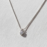 14K Gold Oval Lab Diamond Bezel Necklace - IGI Certified