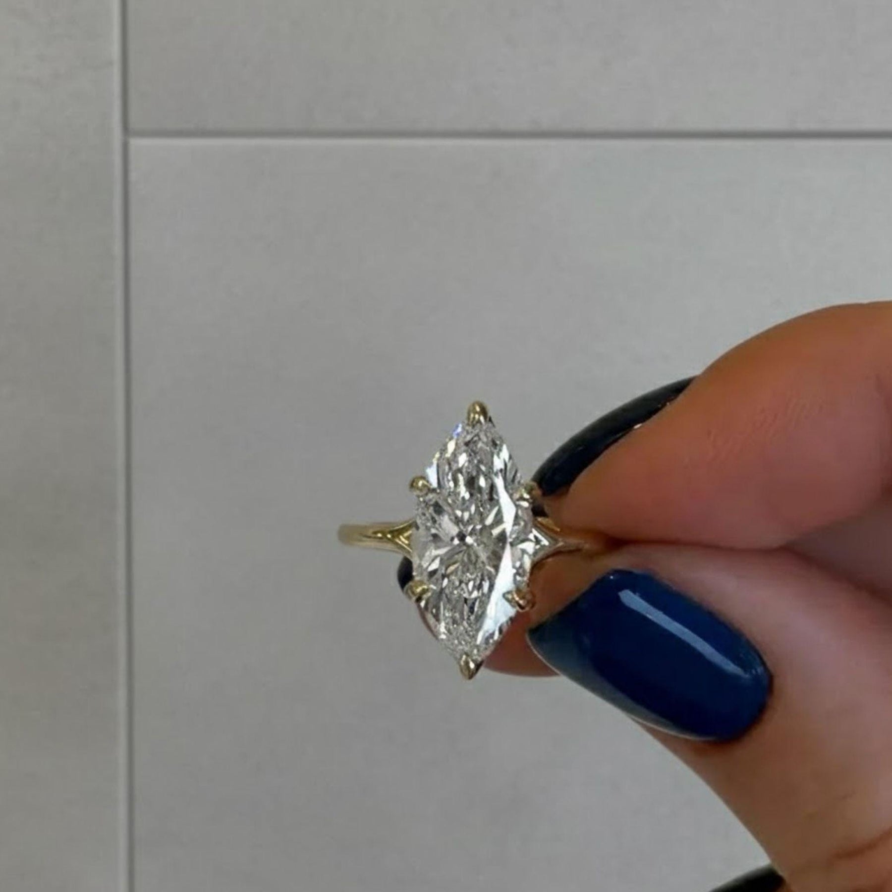 Solid Yellow Gold Marquise Cut Solitaire 2CT Marquise Cut Moissanite Ring, Filigree Wedding Ring, 6 Prongs Anniversary Diamond Ring For Her