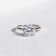 Round Lab Grown Diamond Ring Solitaire Diamond Engagement Ring Round Diamond Wedding Ring for Her Minimalist Anniversary Ring Proposal Ring