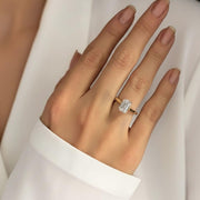 2 carat IGI Certified F color VS+ Clarity Emerald Cut Lab Grown Diamond Solitaire Engagement Ring 14k Yellow Gold