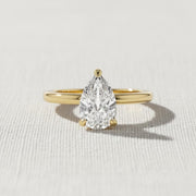 Pear Shape Engagement Ring, 1.00 ctw 14k Gold Prong Setting Pear Shaped Lab Grown Diamond Engagement Ring, Dainty Proposal Ring Kylie