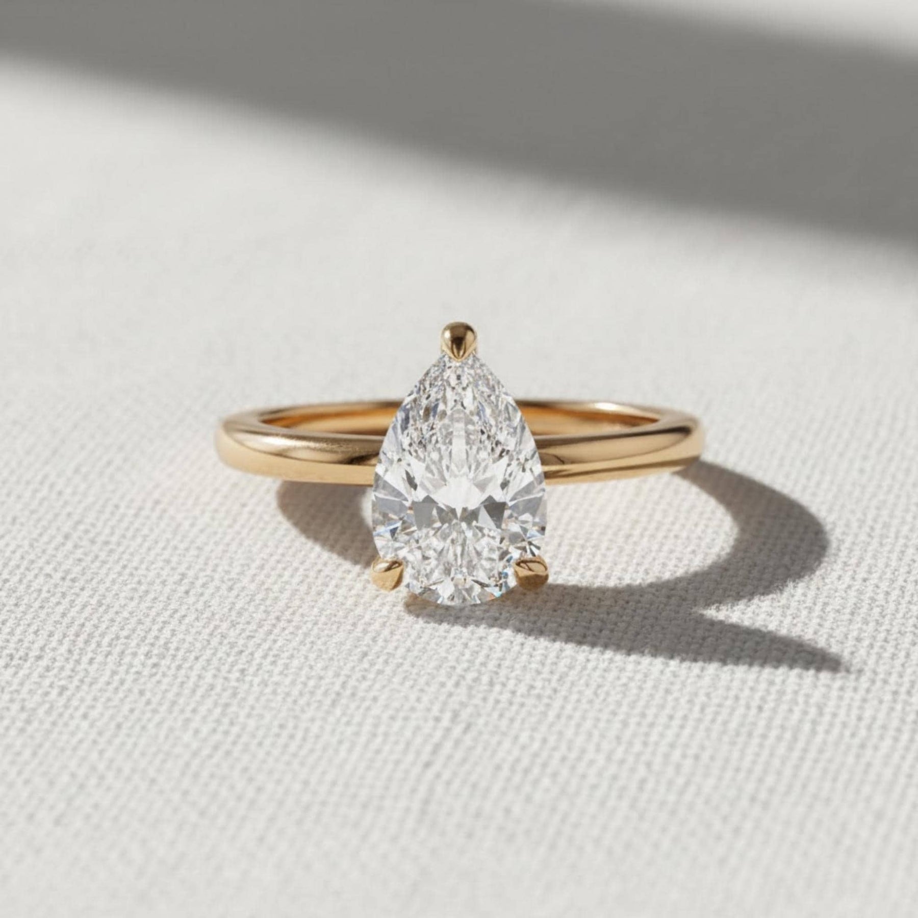 Pear Diamond Promise Ring Solitaire Pear Engagement Ring for Her Birthday Ring for Wife Simple Lab Create Diamond Ring Dainty Diamond Ring