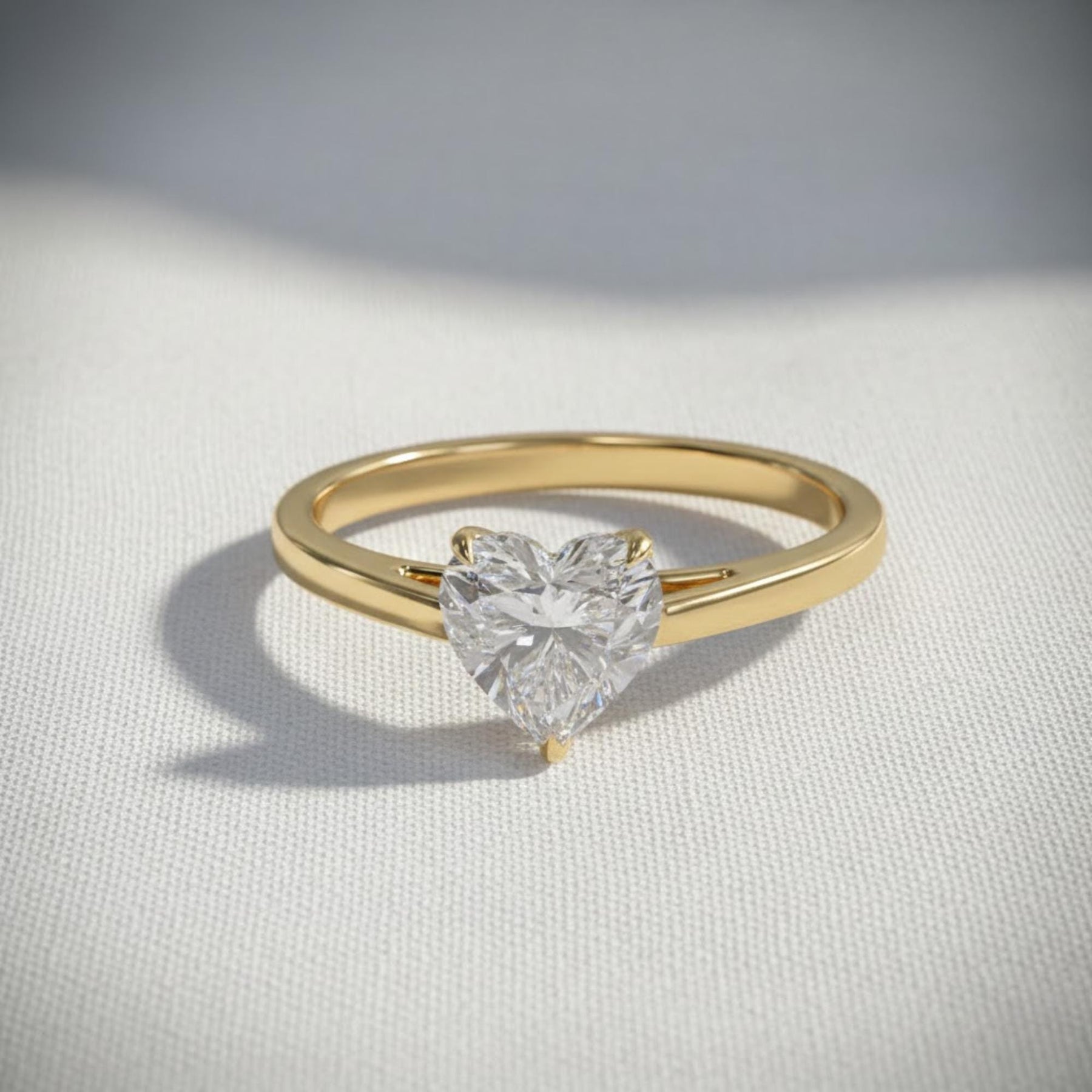 F Color VS1 Clarity IGI Certified 1.50 Carat Heart Shape Excellent Cut Lab Grown Diamond Solitaire Engagement Ring 14k Gold
