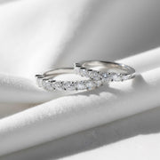 Lab Grown Diamond Half Eternity Ring: 14k Gold Marquise Stacking Band, Marquise Wedding Band, Shared Prong Band, Dainty Jewelry Gift