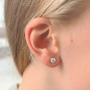 1.00 Carat Lab Grown Round Cut Diamond Stud Earrings / 14k Gold Diamond Stud Earrings / Classic Lab Grown Diamond Earrings / Lab Grown Gift
