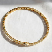 1.51 Ct Diamond Bangle, 14K Gold Lab Grown Diamond Bangle, Open Cuff Bangle
