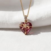 Dainty Heart Diamond Pendant  14K Gold Jewelry Gift in White, Rose, Yellow