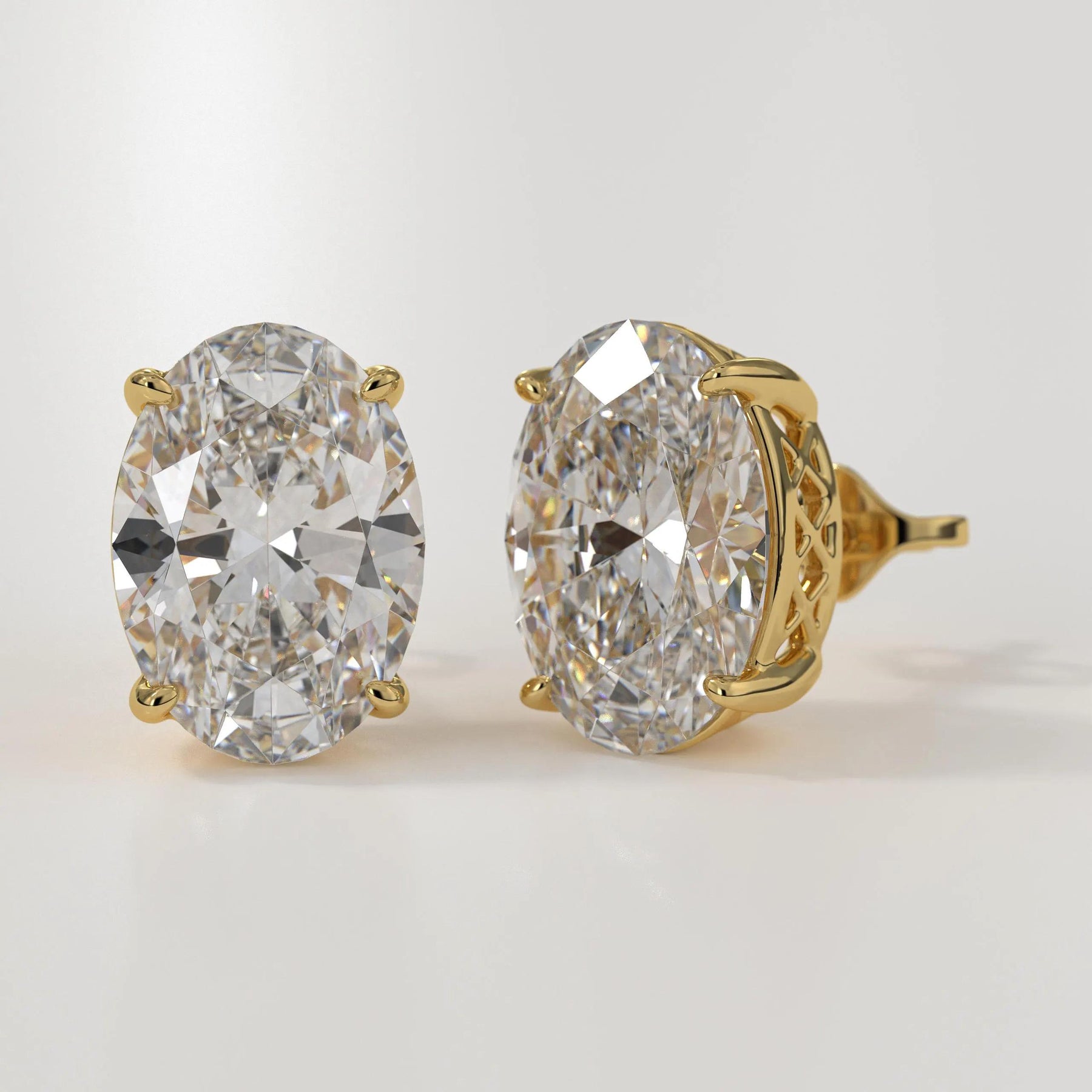 14K Oval Shaped Lab Diamond Stud Earrings, IGI Certified Diamond Studs 14K Lab Grown diamond studs, everyday diamond earrings, gift for her