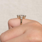 Marquise Diamond Engagement Ring Genuine Lab Grown Diamond Anniversary Ring Unique Proposal Ring for Her Six Claw Prong Setting Ring Gift