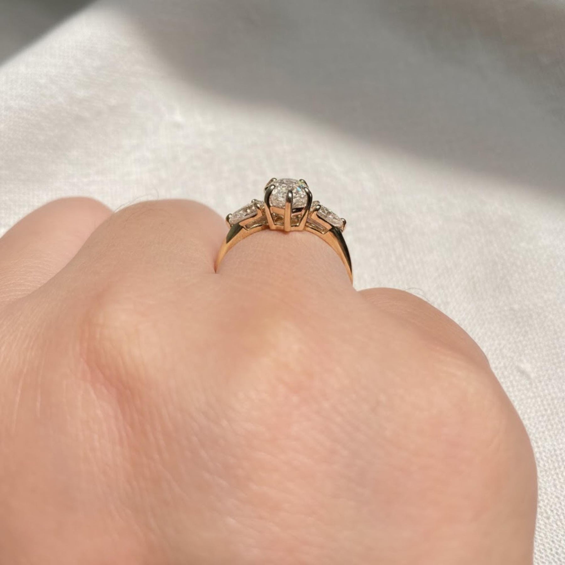 Marquise Diamond Engagement Ring Genuine Lab Grown Diamond Anniversary Ring Unique Proposal Ring for Her Six Claw Prong Setting Ring Gift
