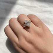 Marquise Diamond Engagement Ring Genuine Lab Grown Diamond Anniversary Ring Unique Proposal Ring for Her Six Claw Prong Setting Ring Gift