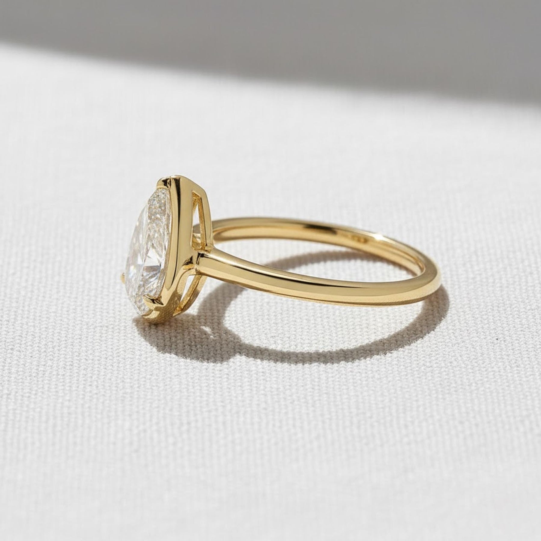 Pear Diamond Promise Ring Solitaire Pear Engagement Ring for Her Birthday Ring for Wife Simple Lab Created Diamond Ring Dainty Diamond Ring