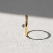 Dainty Diamond Ear Cuff, No Piercing Required,  prong Thin Earcuff Earring, 14K Solid Gold