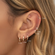 14k Gold Plain Huggies, Solid Gold Mini Hoops, Gold Huggies, Small Plain Gold Huggie Earrings, Perfect Holiday Gift, Sold in Single Earring