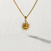 14k Gold Sun Pendant Necklace Mans Pendant Mens Necklace Mens Sun Star Pendant Waterproof Jewelry Gift for Man Boyfriend Gift for Him