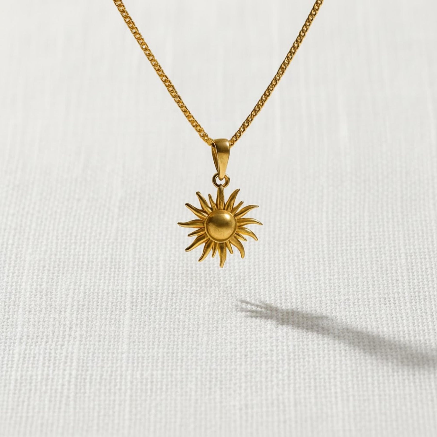 14k Gold Sun Pendant Necklace Mans Pendant Mens Necklace Mens Sun Star Pendant Waterproof Jewelry Gift for Man Boyfriend Gift for Him