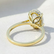 3 Carat Oval F Color VS+ Clarity 14K Solid Gold IGI Certified Lab Grown Diamond Solitaire Engagement Ring