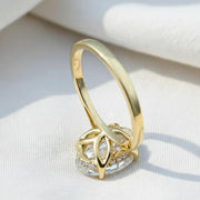 3 Carat Oval F Color VS+ Clarity 14K Solid Gold IGI Certified Lab Grown Diamond Solitaire Engagement Ring