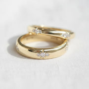 The Celestia 2-Piece Matching Star Diamond Couple Ring Set in 10K or 14K Gold