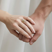 The Celestia 2-Piece Matching Star Diamond Couple Ring Set in 10K or 14K Gold