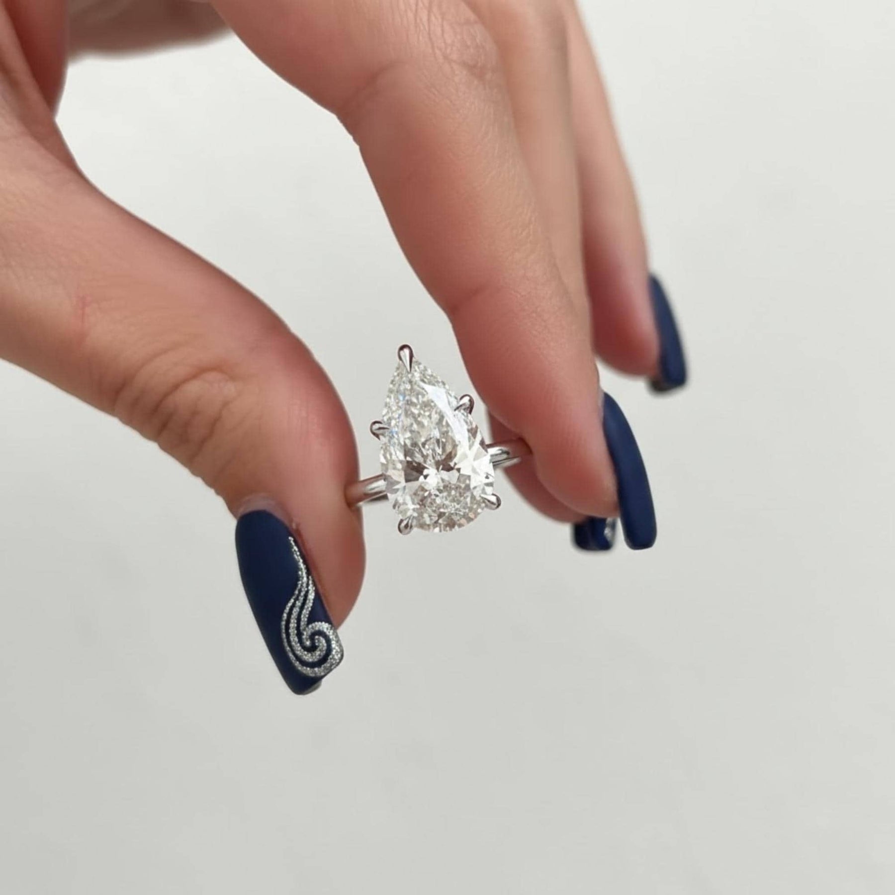 3.00 Carat Pear Cut Lab Grown Diamond Ring, CVD Diamond Solitaire Ring For Wedding Gift, 14K Yellow Gold Anniversary Ring For Her