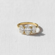 Oval Three Stone Engagement Ring,3.50 TCW Oval Cut Lab Grown Diamond Ring,Wedding Ring For Women,Trilogy Ring For Her,Anniversary Gift Ring