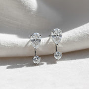Pear Lab Diamond Jacket Earring/ Three Prong Diamond Jacket Earring/ Jacket earring only / Single or Pair Jacket Earring/ Anniversary gift