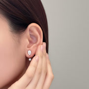 Pear Lab Diamond Jacket Earring/ Three Prong Diamond Jacket Earring/ Jacket earring only / Single or Pair Jacket Earring/ Anniversary gift