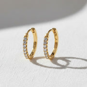 Diamond Hoop Earring / Diamond Huggies / 14k Solid Gold Huggie Earrings / Tiny Hoop Earrings / Diamond Hoop Earring / Last Minute Gift