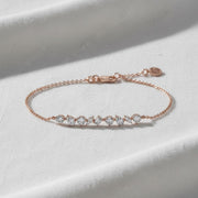 Dainty Multi Shape Lab Grown Diamond Bracelet For Women, 10k 14k Gold Lab created  Emerald, Round, Pear, Marquise Diamond Bracelet
