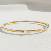 14K Gold Minimalist Bracelet, Pear Shape Solitaire Bangle, Diamond Bangle Bracelet, Tear Drop Bracelet Bangle, Birthday Gift