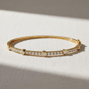 Solid Gold Bangle Bracelet for Women, Round Cut Diamond Bracelet Bangle, Gold Bracelet, Diamond Bangle Bracelet, Gift For Her