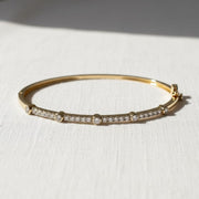 Solid Gold Bangle Bracelet for Women, Round Cut Diamond Bracelet Bangle, Gold Bracelet, Diamond Bangle Bracelet, Gift For Her