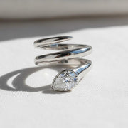 The Serpentine Lab-Grown Diamond Snake Engagement Ring in 10K or 14K Solid Yellow Gold