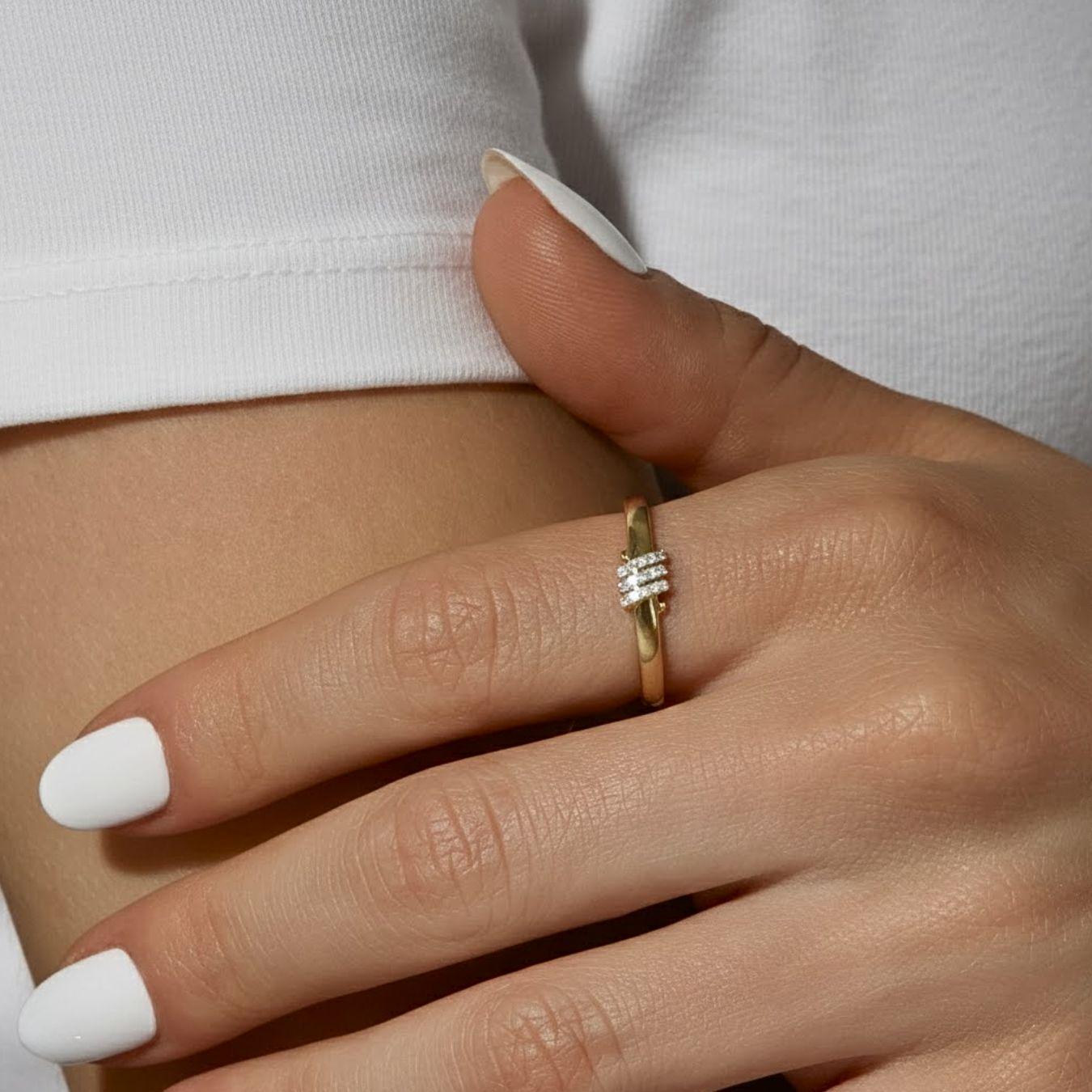 The Elowen Twisted Lab-Grown Diamond Wedding Ring in 10K or 14K Solid Gold