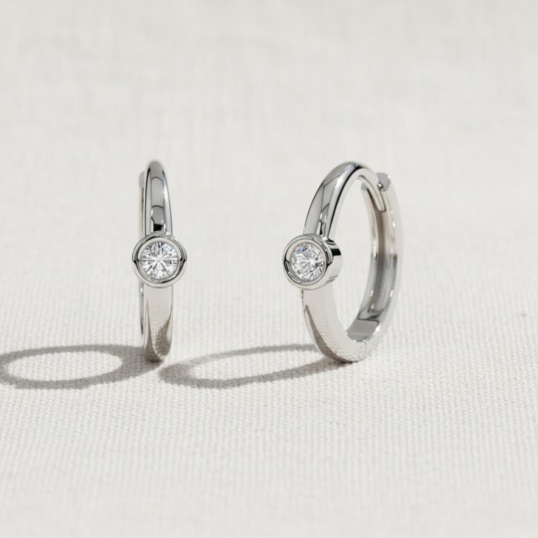 14K Gold Diamond Hoop Earrings Small Hoop Earrings Gold Hoops Diamond Earrings Large Hoop Earrings Mothers Day Gift Mom Gift for Her