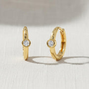 14K Gold Diamond Hoop Earrings Small Hoop Earrings Gold Hoops Diamond Earrings Large Hoop Earrings Mothers Day Gift Mom Gift for Her